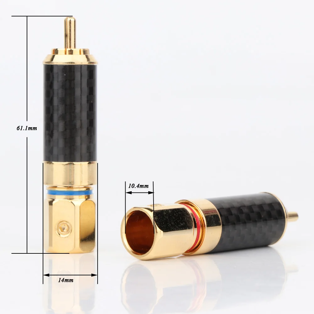 4 шт hi-end RCA разъем из углеродного волокна припоя аудио кабель Разъем | Электроника