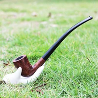 %e2%96%82%ce%be smoker churchwarden briar wood tobacco pipe with free pipe accessories set fit 3mm metal filters freeshiping