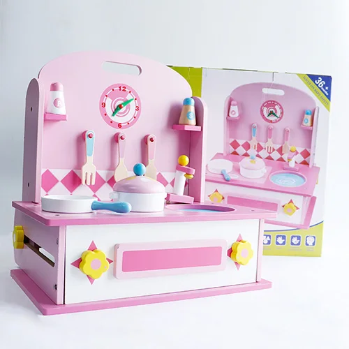 Mookids принцесса развивающие игрушки девочка туалетный столик набор игровой домик дерево Моделирование туалетный столик кухня взаимодействие - Цвет: Розовый