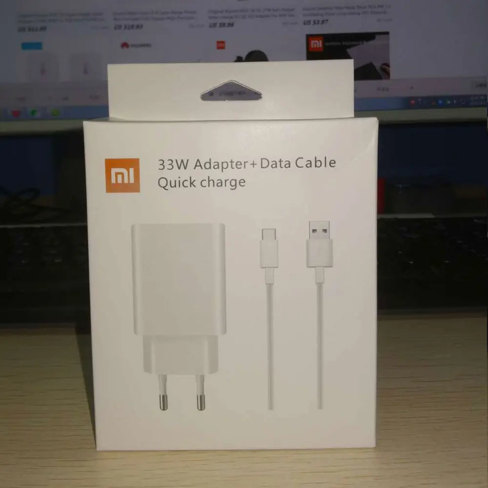 

Original Xiaomi 33W Fast Charger EU Turbo Charge Type C Cable MDY-11-EZ For Mi 11 10 10T Lite POCO X3 NFC Redmi K30 K40 Note