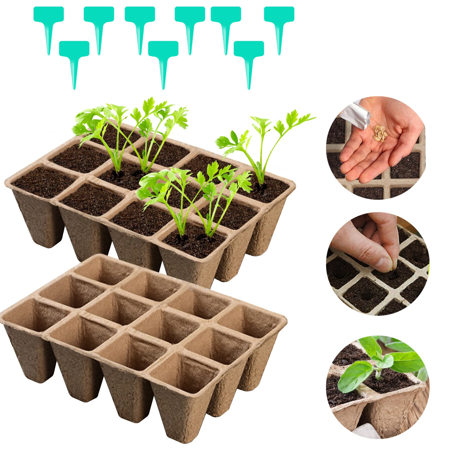 20 шт. цветочные горшки для растений Детский горшок рассады легкие двухцветные