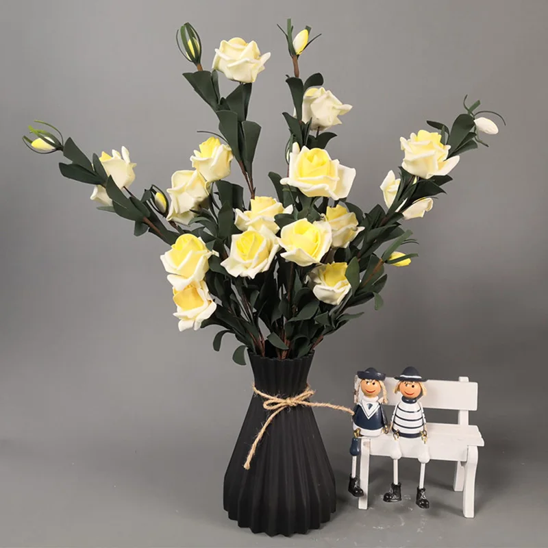 Nice Gift Rattan Weaving Pure Color Flower Vase Nordic Style Plastic Micro Landscape Home Decoration | Дом и сад