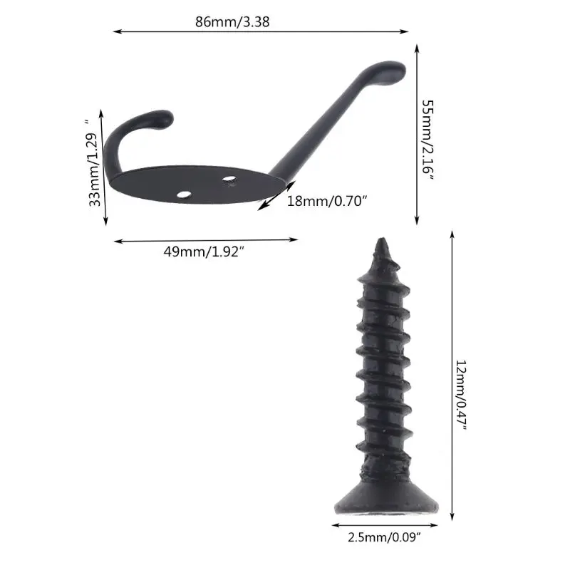 

9 Pack Coat Hooks Wall HooksHeavy Duty Wall Mounted for Hat Hardware Dual Prong Retro Coat Hanger with 20 ScrewsBlack/Gold