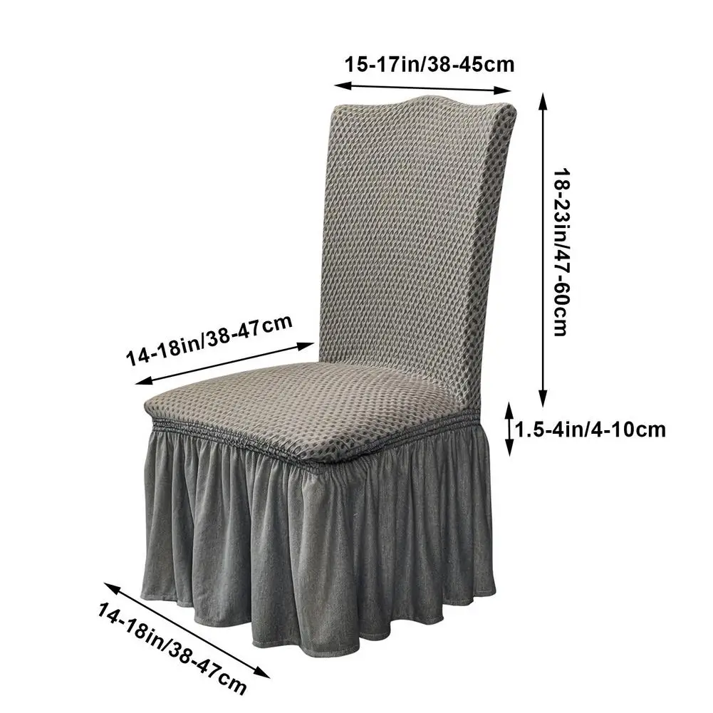 

Ruffled Skirt Stool Slipcover Stretch Spandex Chair Protectors Short Anti-Slip Dining Chair Cover Furniture Protector Slipcovers