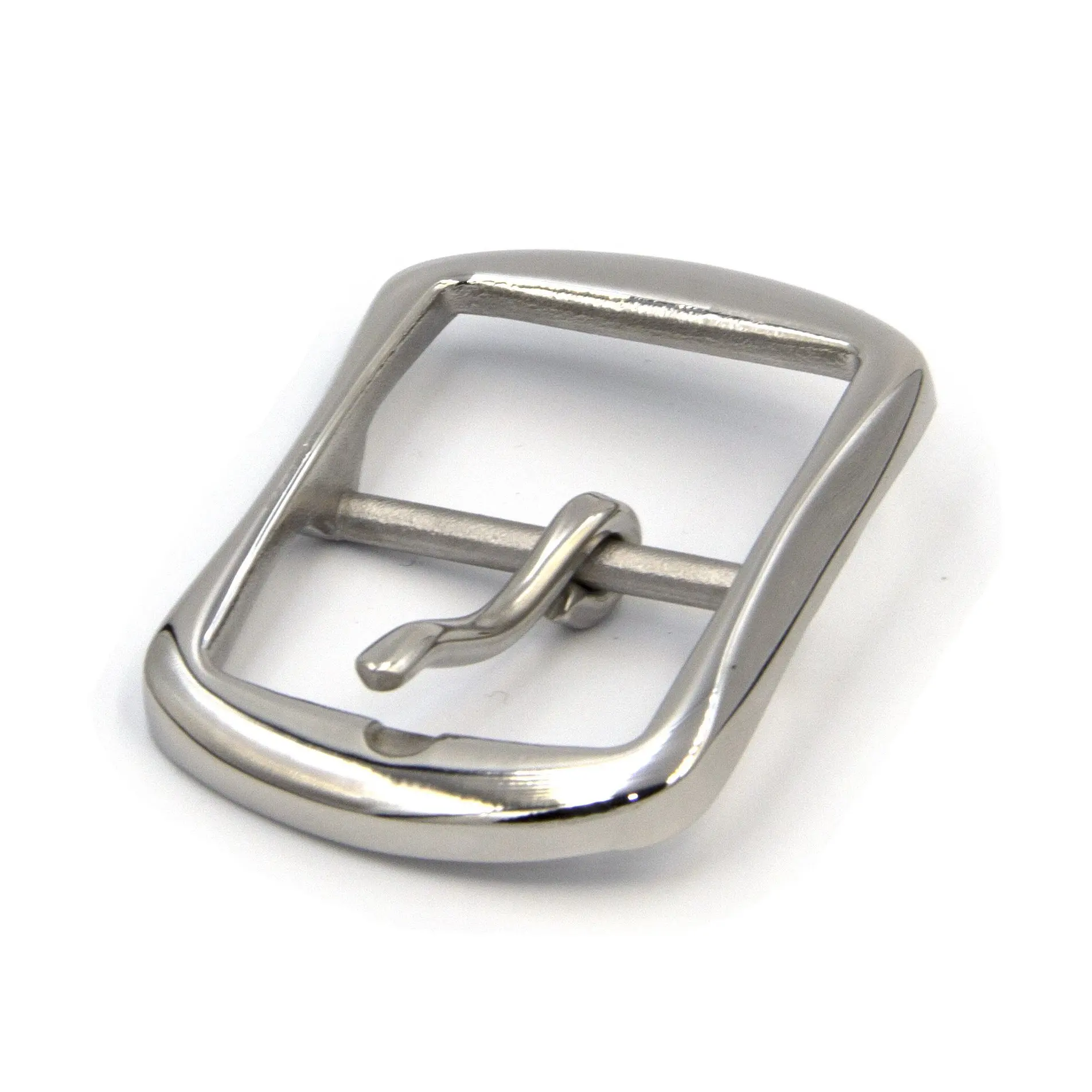 

35mm Glass Finish Silver Buckle Stainless Steel For Leather Belts