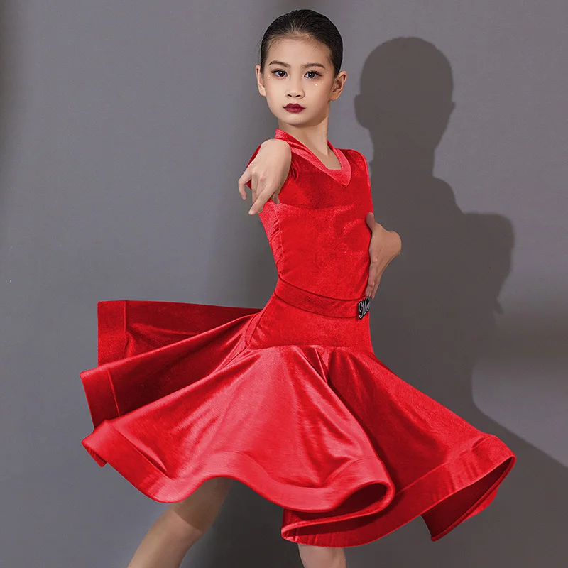 

New Latin Dance Competition Dress Purple Red Black Long Sleeve Practice Clothing Rumba Dance 2 PCS Samba Tango Clothing