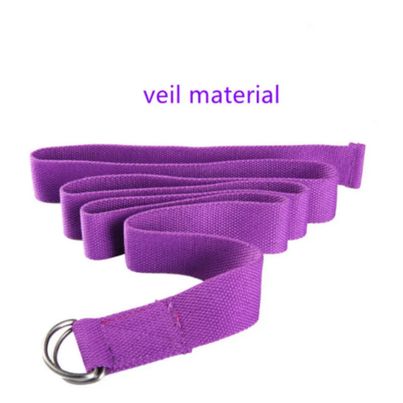 Разноцветный регулируемый ремень для занятий йогой растягивающийся с d-образным