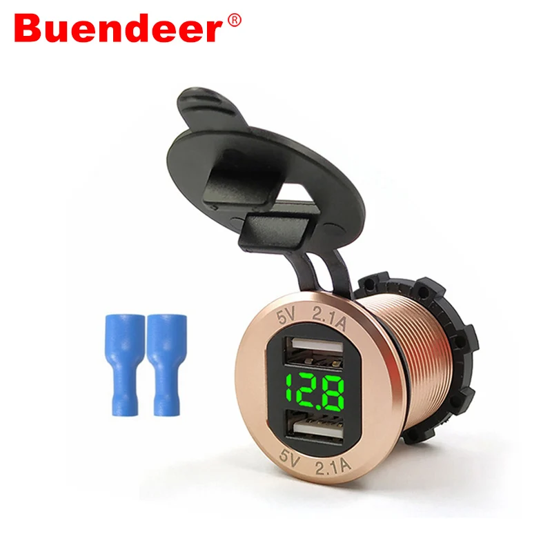 Автомобильный прикуриватель Buendeer Универсальный алюминиевый адаптер 4 2 А 12/24 в USB
