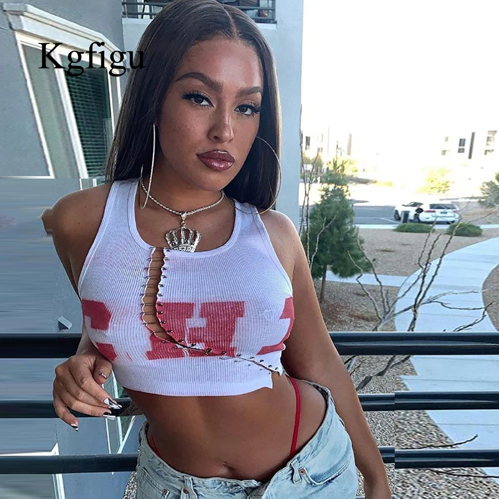 Наряды с буквенным принтом белого цвета без рукавов | Женская одежда