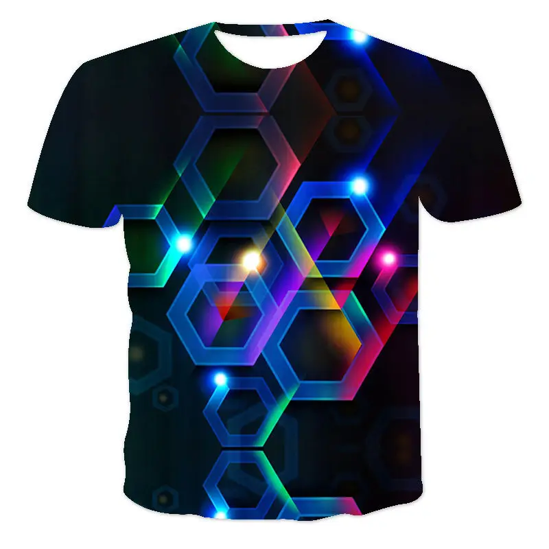

The Latest 3D Printing Parquet Dream Colorful Unisex Short-Sleeved Personalized Round Neck Pullover XXS-6XL Plus Size T-Shirt