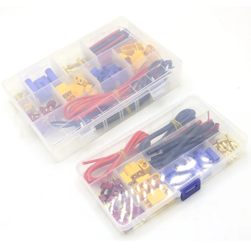 T Plug / XT60 XT90 EC3 EC5 Штекерный и гнездовой Разъемы Адаптера с 16AWG силиконовой