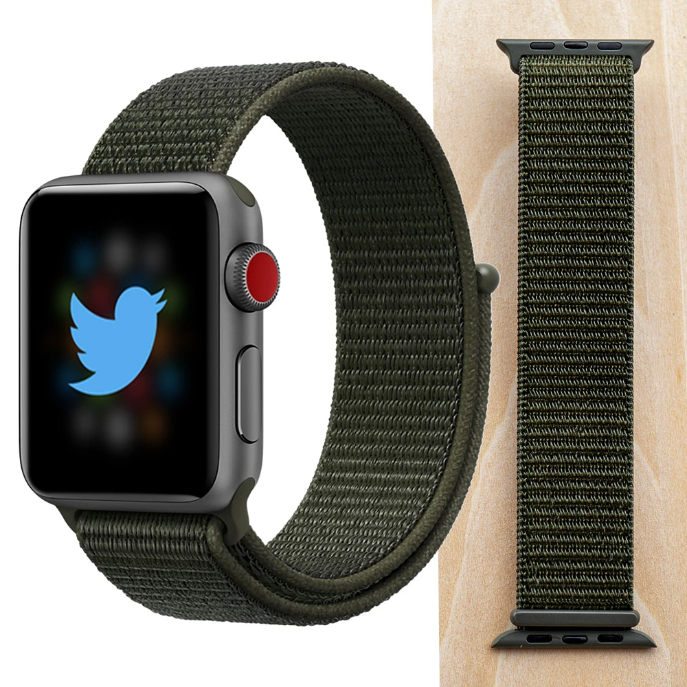 Cargo Khaki Новая высококачественная нейлоновая Спортивная петля для Apple Watch band Series 4 3 2 1 мягкий дышащий тканый ремешок 44 мм iwatch 42 мм 38 - Цвет ремешка: Cargo Khaki