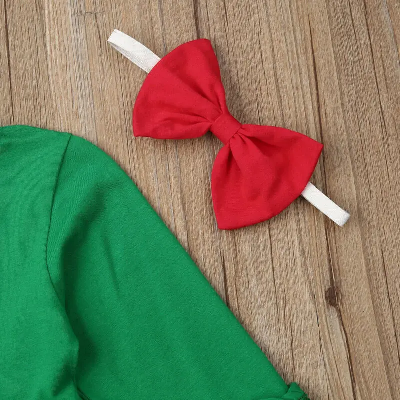 

2020 New Fahsion Toddler Kids Baby Girl Christmas Clothes Tops Dress + Print Pants Outfits Set