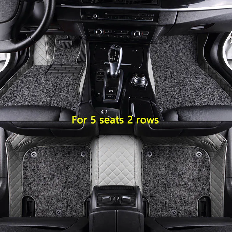 Пользовательские автомобильные коврики для Toyota Corolla Camry Rav4 Auris Prius Yalis Avensis Alphard 4Runner Hilux highlander sequoia коврик - Название цвета: For 5 seats 2 rows