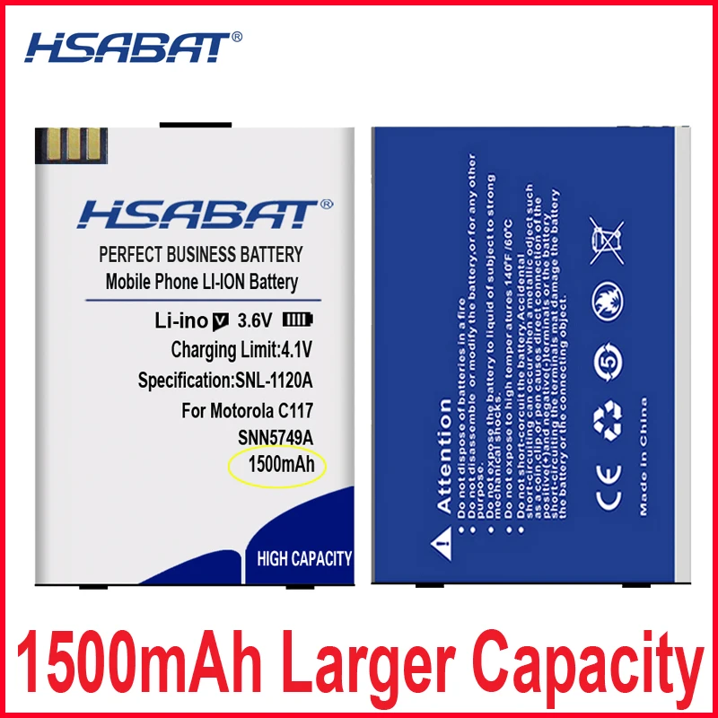 Аккумулятор HSABAT SNN5749A для Motorola C117 C118 C155 C139 C115 C116 C157 V171 W150I W200 1500 мАч 0 циклов |