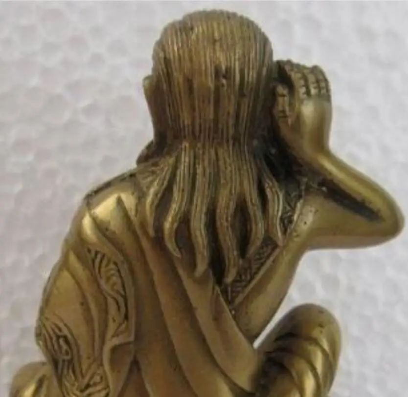 Тибетский буддизм чисто бронзовая статуя Арата миларепа Будда|Статуи и