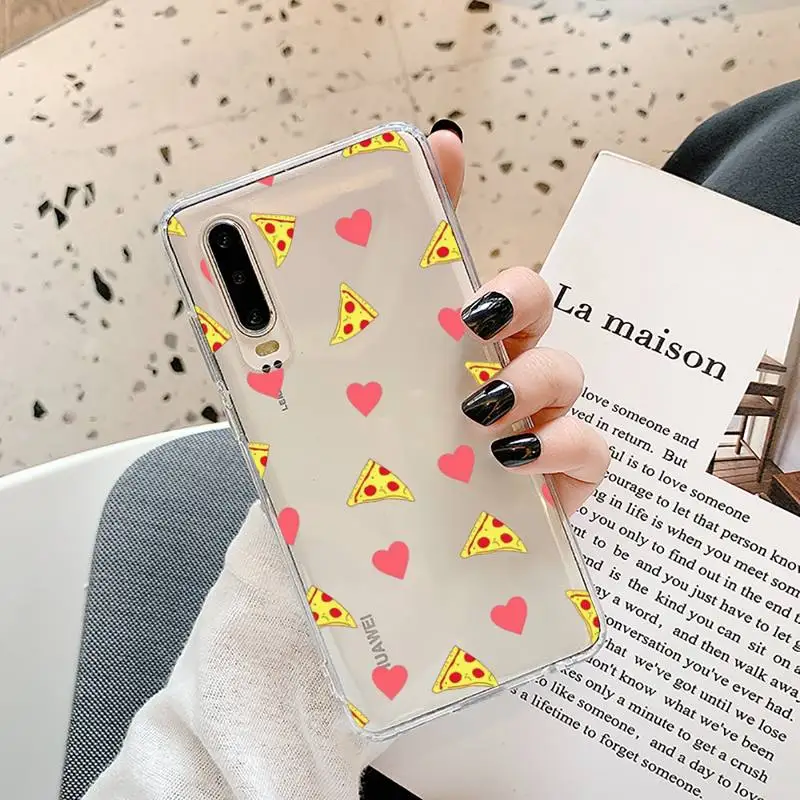 

Cute cartoon hamburger fries Phone Case Transparent for Samsung A71 S9 10 20 HUAWEI p30 40 honor 10i 8x xiaomi note 8 Pro 10t 11