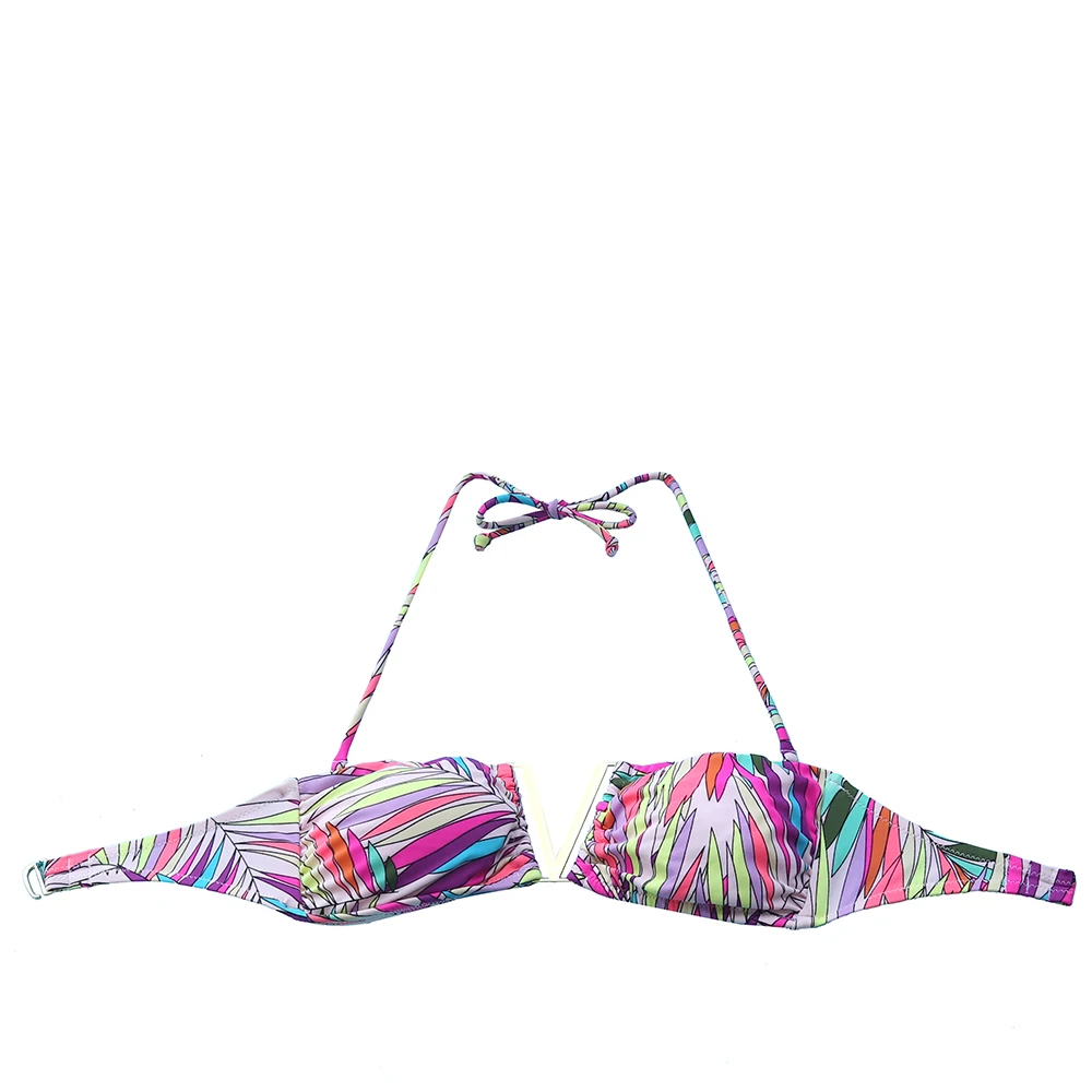 Women Swimsuit Bikinis Biquini Printing Pink Flower Bikini Set flouncing Brazilian Girl Swimwear Bathing Suit Maillot De Bain