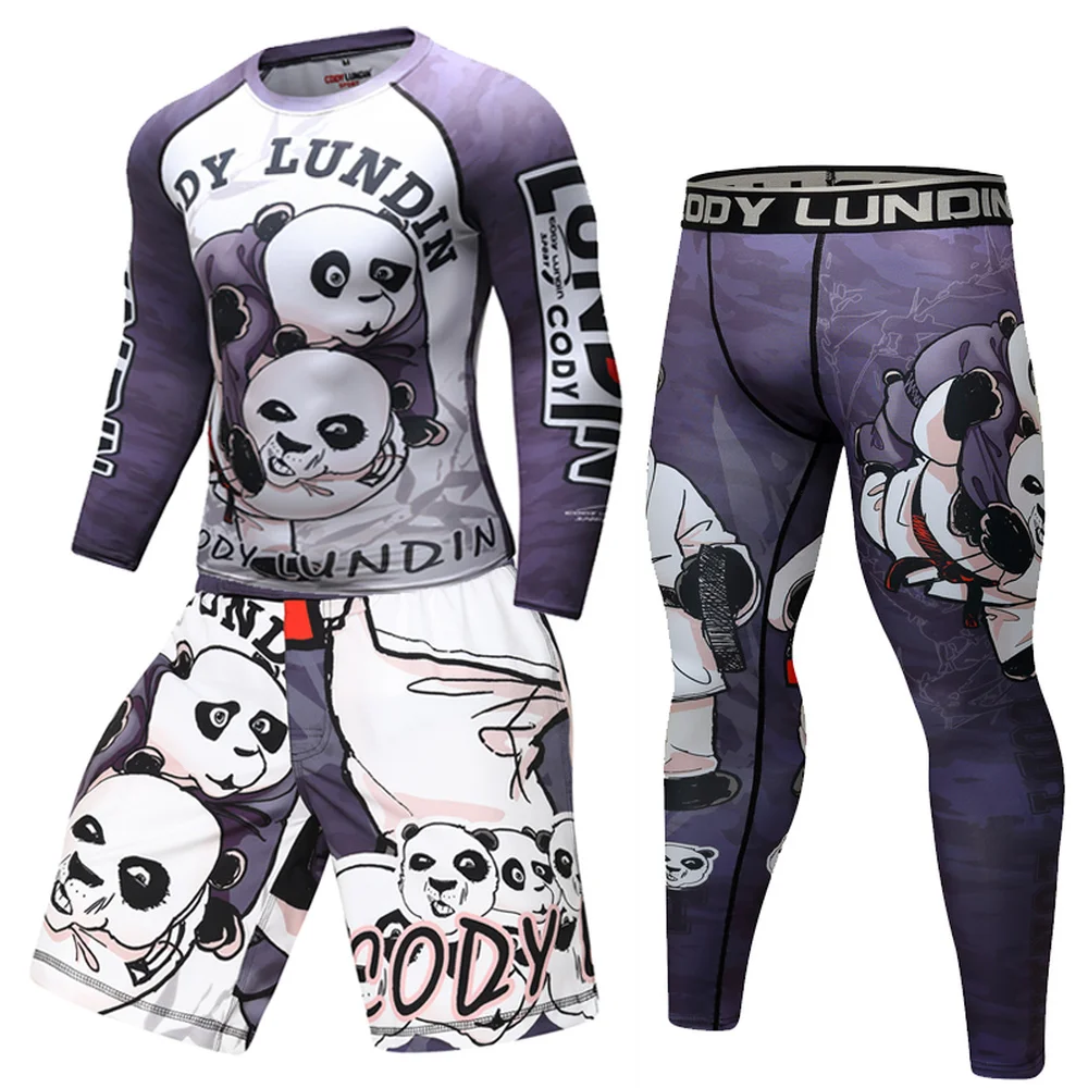 

Mma Men Bjj GI Fitness Sport 3D Printing Boxing Shorts Rashguard Kickboxing Muay Thai Long Sleeve Jiu Jitsu Boxeo Jersey Sets