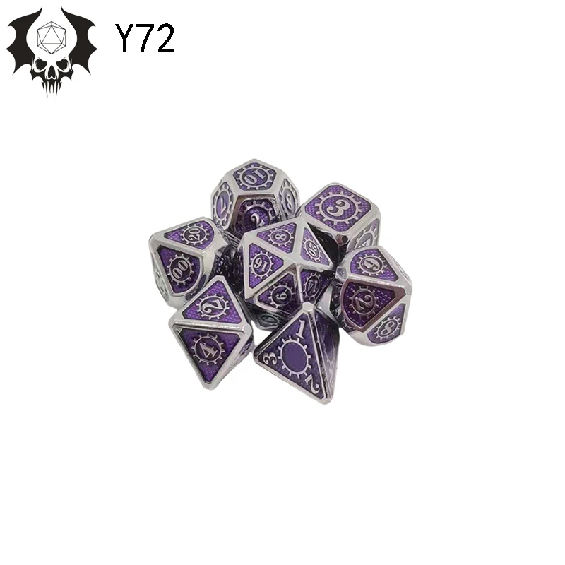 7 шт./компл. 17 цветов набор многогранных игральных костей из металлического
