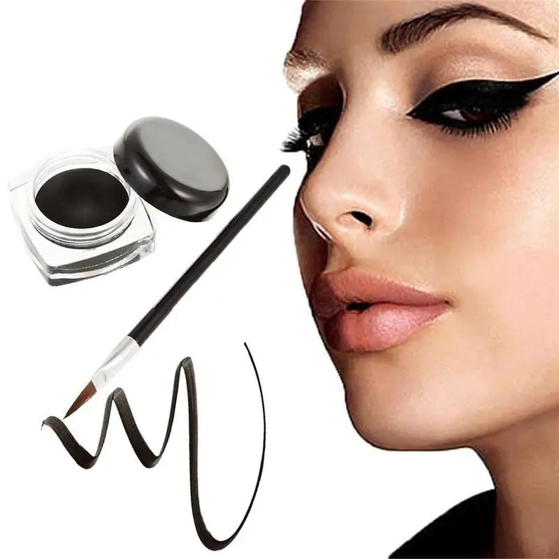 Водонепроницаемый Черный подводка для глаз Подводка гель макияж крем косметика