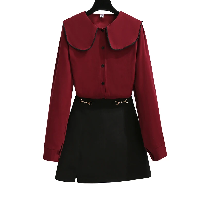

Suit Female Autumn Women New Shirt A Line Skirt Leisure Two-Piece Outfit Spring Set Clothing Vogue Fashion Style Vestido Suit