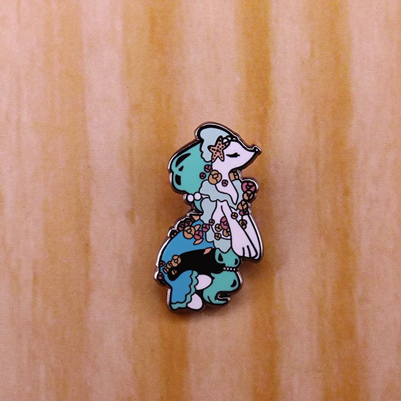 

Cute Primarina Hard Enamel Pin Charm Mermaid Novelty Lapel Pins Brooch Badge Unique Gift for Best Friends Women's Accessories