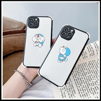 doraemon cute cartoon couple mobile phone case for iphone 12mini12promax11pro118pxxsxrsexsmax78semirror phone cover