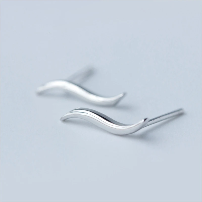 Женские серьги-гвоздики с волнами 100% x 925 см | Украшения и аксессуары