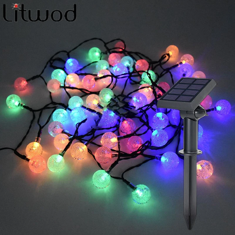 

Solar Charging Garland Outdoor Decoration 7 Meters 50 Leds String Holiday Light RGB New Year Garden Wedding Party Christmas