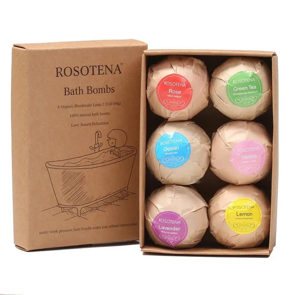 

BellyLady 6pcs Bath Bomb Skin Whitening Bath Salt Body Moisturizing Bath Bombs Ball Natural Bubble Bath Salt Ball Gift Set