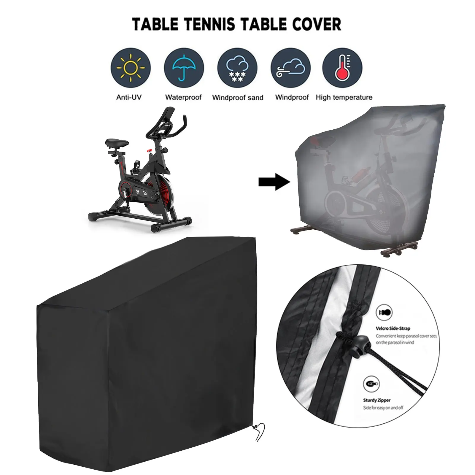 

Exercise Bike Protective Cover Oxford Cloth Waterproof Dustproof Cover For Multi-sports 65-inch Exercise Bike