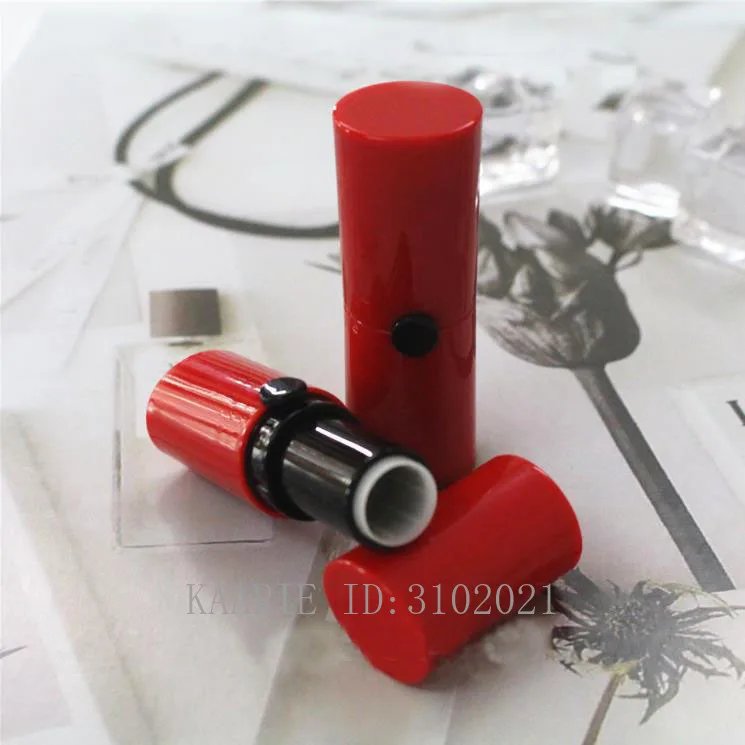 

50pcs/lot Round Red Lipstick Tube, 12.1mm Plastic Empty Cosmetic Lip Rouge Sub Bottle, Women Professional Lip Makeup Tools