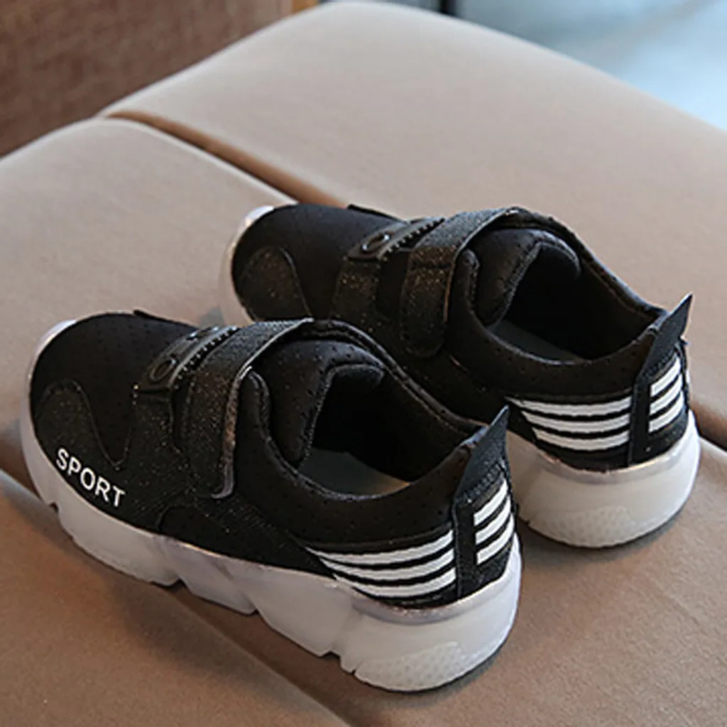 Детские кроссовки для маленьких девочек и мальчиков дышащие светодиодный