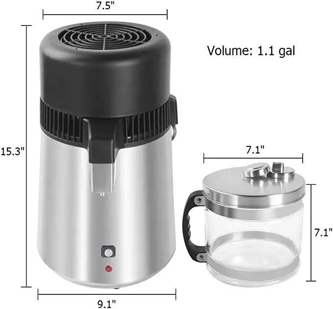 

4L EU Plug Stainless Steel Water Distiller Distilled Water Machine Distillation Purifier Filter Household Dental Water Filter