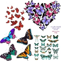 butterfly love heart iron on transfers for clothing thermoadhesive patches on clothes flex fusible patch thermal stickers vinyl