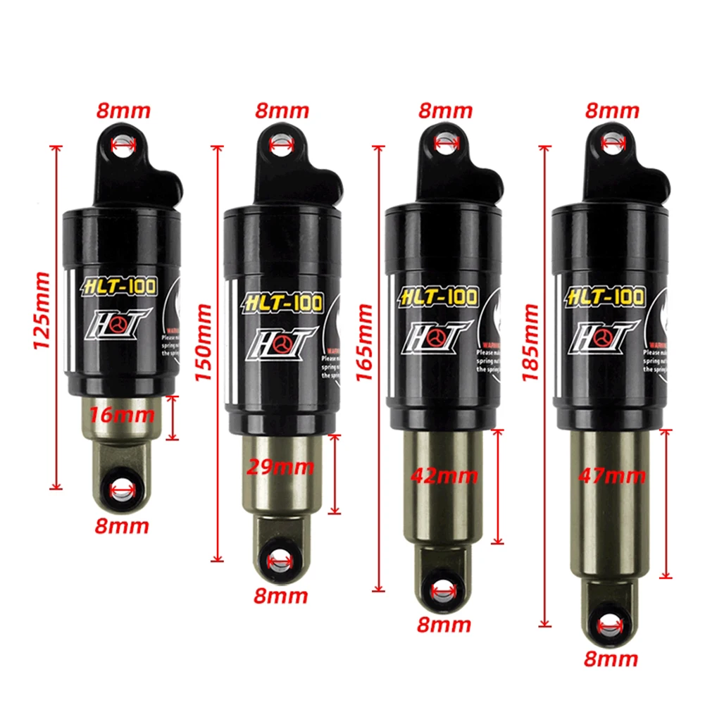 

HLT-100 MTB Air Rear Shock W/ Screws Mountain Bike Aluminum Alloy Rear Shock Suspension Bushing 125 150 165 185mm Bicycle Parts