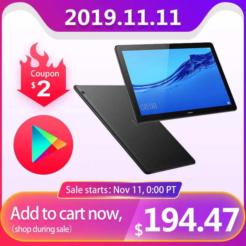 Глобальная прошивка huawei Mediapad Enjoy Tablet PC 10,1 дюймов huawei Enjoy tablet Kirin 659 Восьмиядерный Android 8,0 gps OTG
