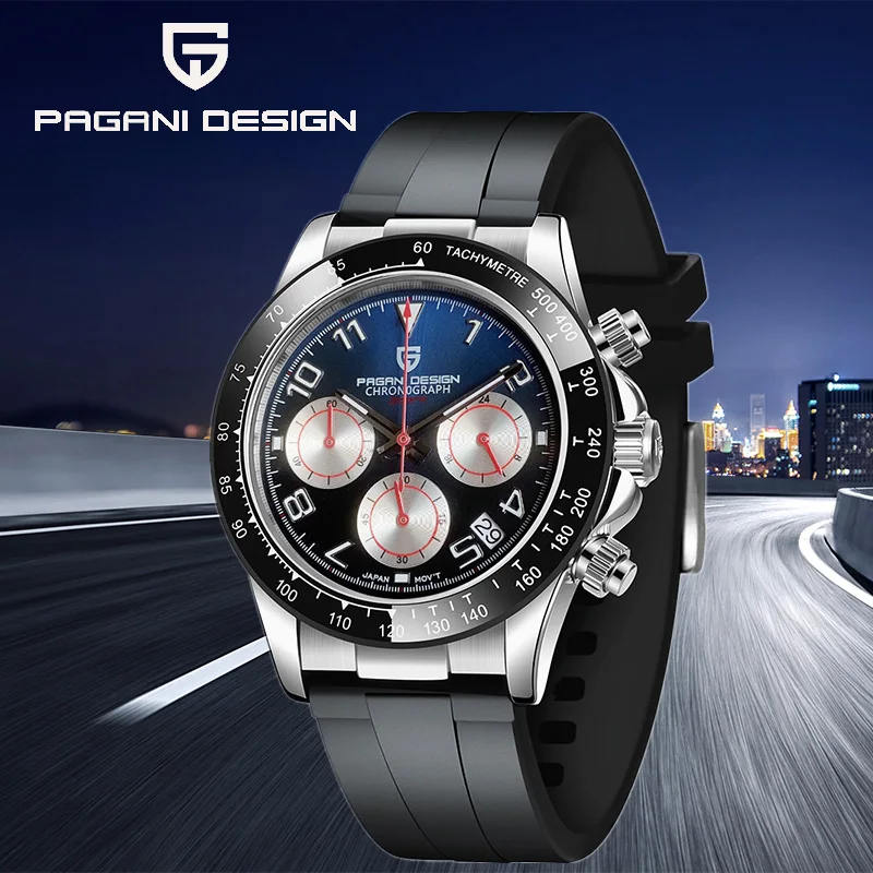 

2021 PAGANI DESIGN Top Brand Men's Sports Quartz Watch Luxury Sapphire Glass Stainless Steel Chronograph Men's Watch reloj hombr