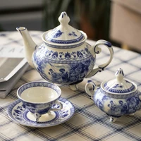 british coffee cup set retro afternoon tea set black tea cup saucer creamer sugar pot big plate kithenware supplies