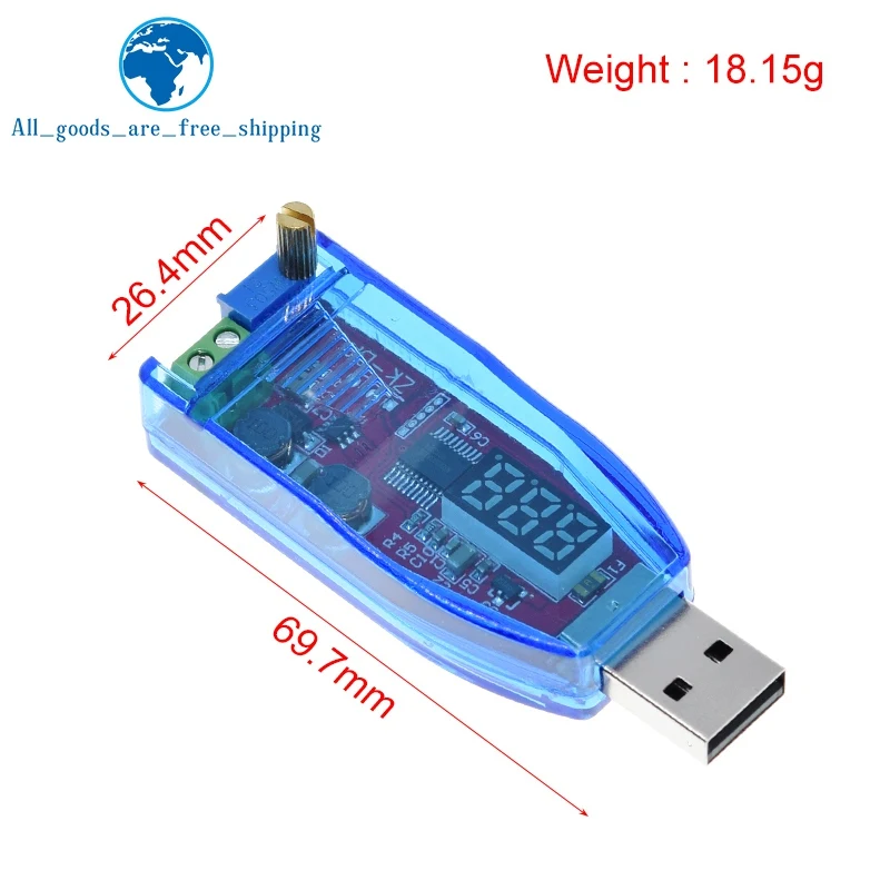 Светодиодный потенциометр Регулируемый USB-преобразователь с 5 В в постоянный ток