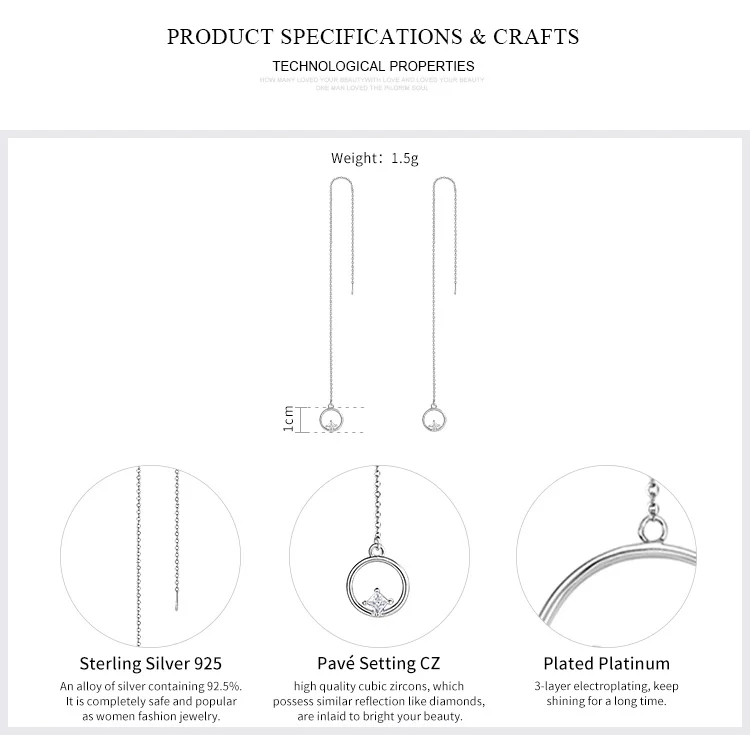 Серьги-подвески женские из серебра 925 пробы с цирконами | Украшения и аксессуары