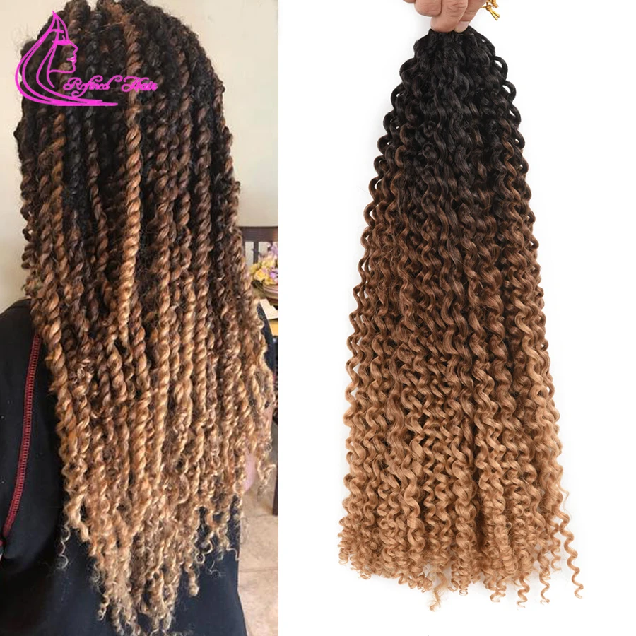 Утонченные волнистые волосы вязаные крючком косички для наращивания Омбре