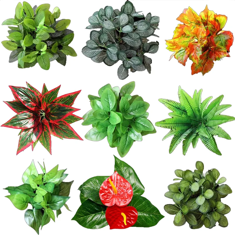 Artificial flower Plant Lawn DIY Background Wall Simulation Grass Leaf Home Decoration Green Wholesale Carpet Turf Office Decor | Дом и сад