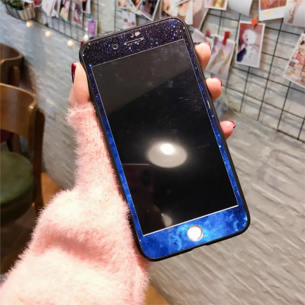 Tempered Glass for iPhone 6 6S Screen Protector 7 8 Plus Film Fashion Starry Sky Landscape Pattern | Мобильные телефоны и