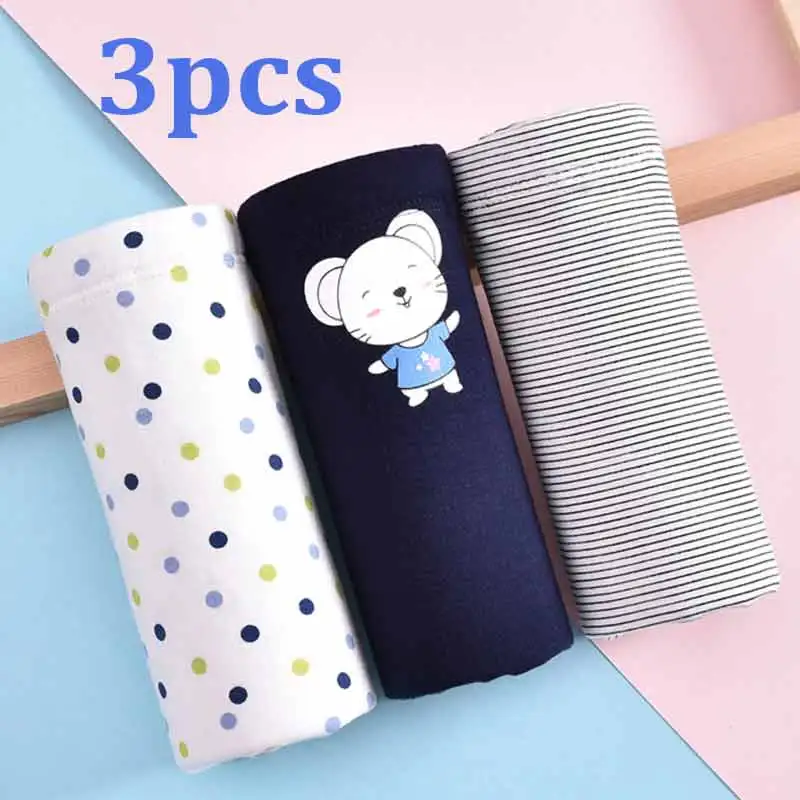 

3Pcs Cartoon M-3XL Cotton Maternity Panties High Waist Belly Support Pregnancy Briefs Pregnant Breathable Adjustable Underwear