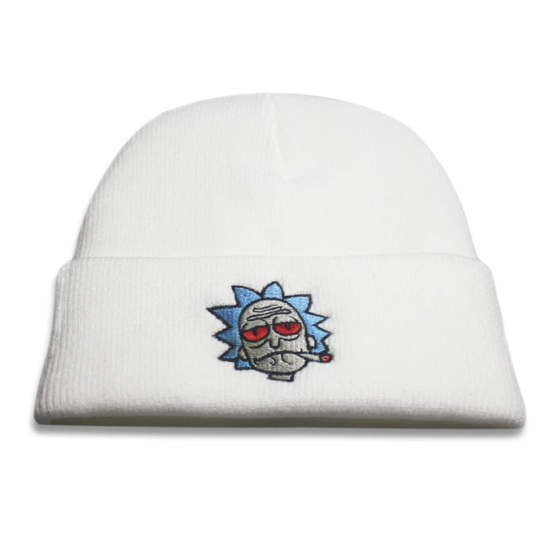 Rick And шапка Морти, зимняя, осенняя, модная, Вязанная, черная, лыжная шапка, толстая, теплая шапка, шапка, капот, мягкая, Вязанная, шапочки, хлопок - Цвет: 1