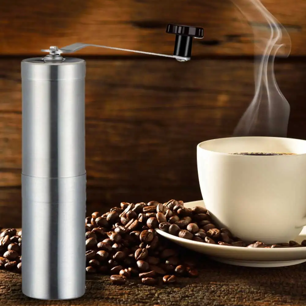 

Portable Stainless Steel Manual Coffee Grinder Hand Crank Bean Pepper Mill Grind Tool Adjustable Thickness Grinder