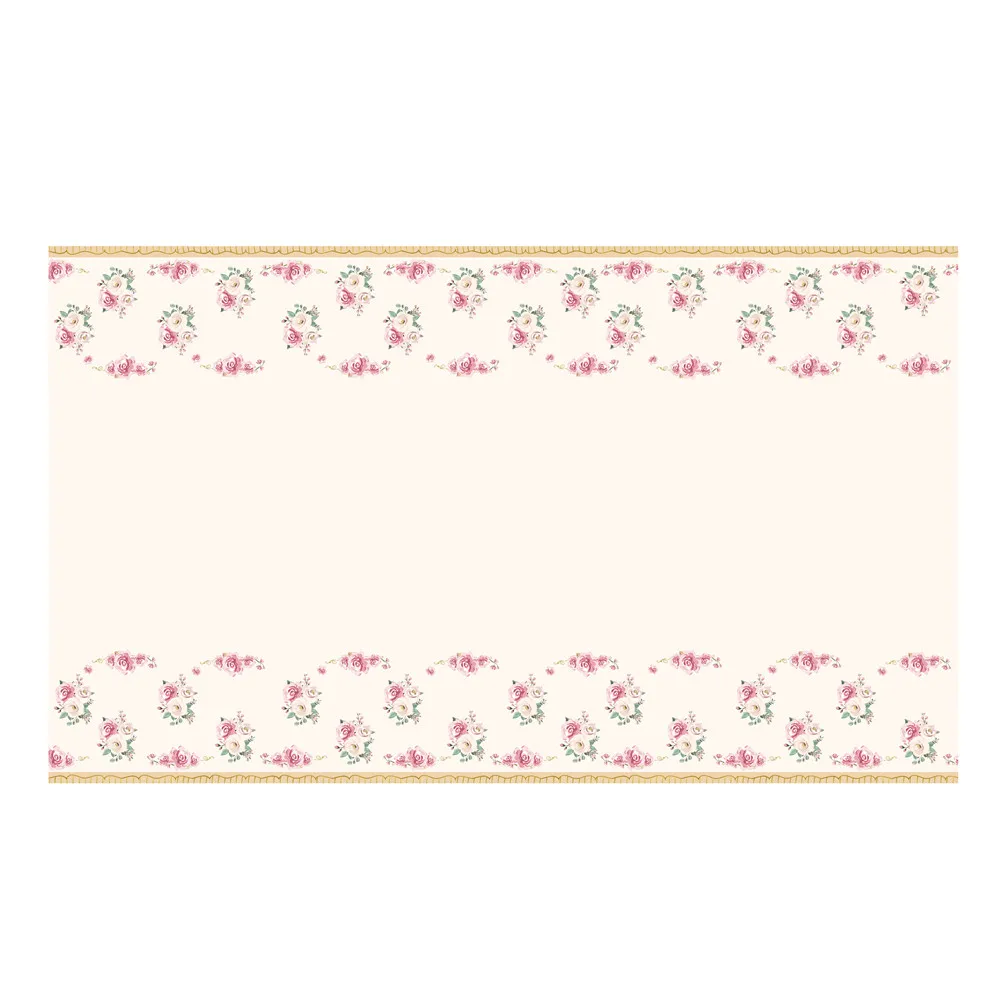 

Baby Shower Disposable Tablecover Afternoon Tea Party Flowers Tablecloth Decorations Girls Happy Birthday Party Favors 130*220cm