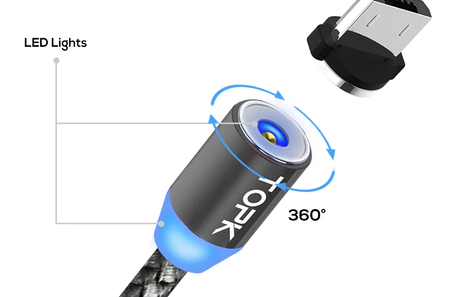 1 м Магнитный 2.4A кабель быстрой зарядки, кабель Micro usb type C магнитное зарядное устройство для IPhone XR XS Max samsung huawei XiaoMi Redmi Note 7